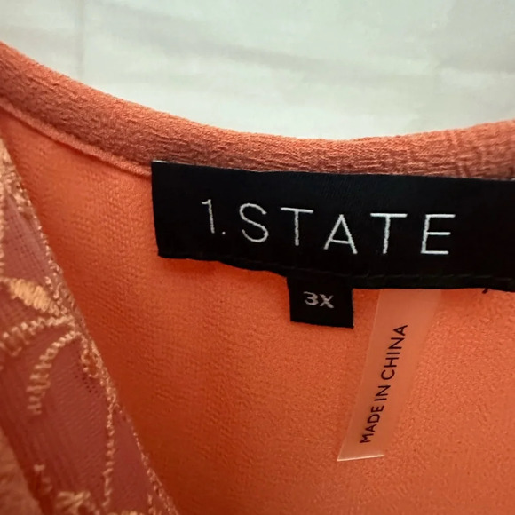 1.State The Fleur Camisole Size 3X Lace Trim In Romantic Apricot Lined NWT - Picture 4 of 5